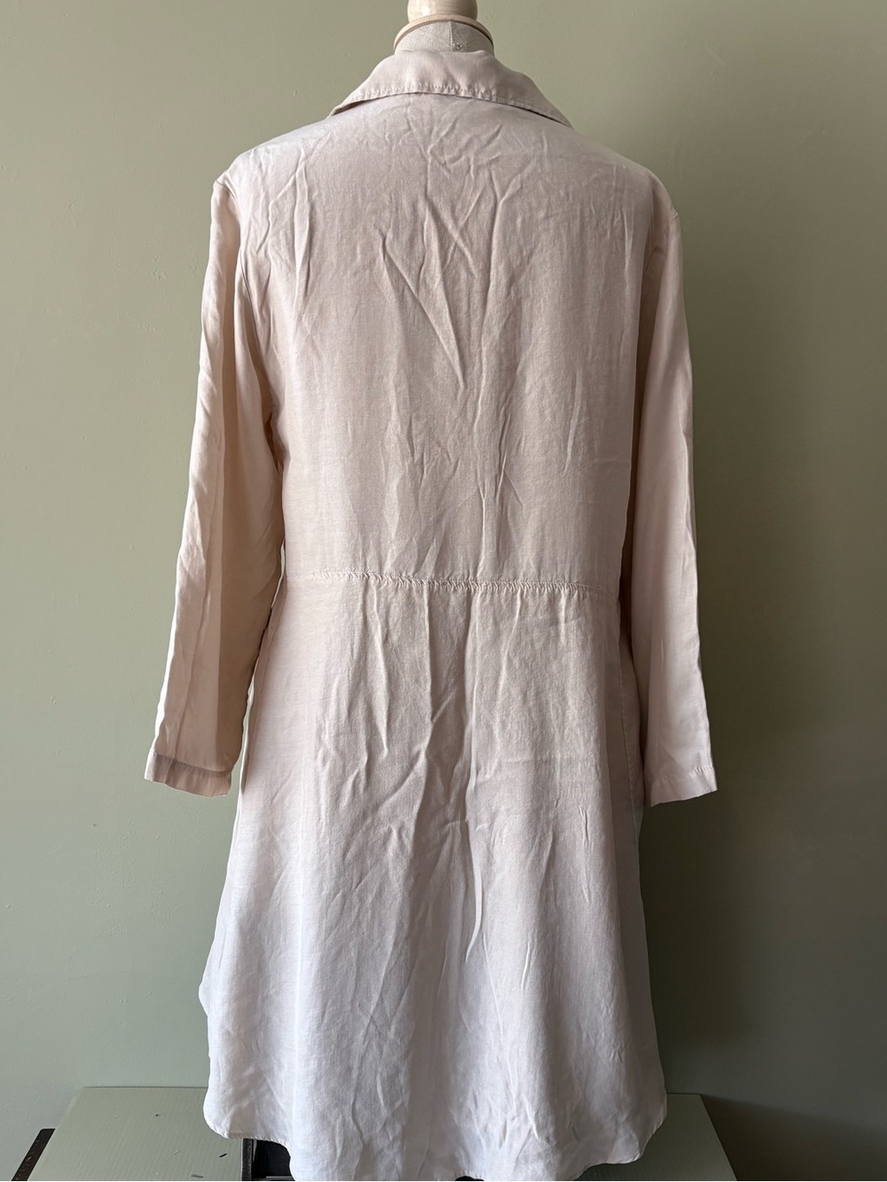 Massimo Dutti Collared V-Neck Lined Dress Pockets Sz M Preppy Coastal grandma - Picture 7 of 11